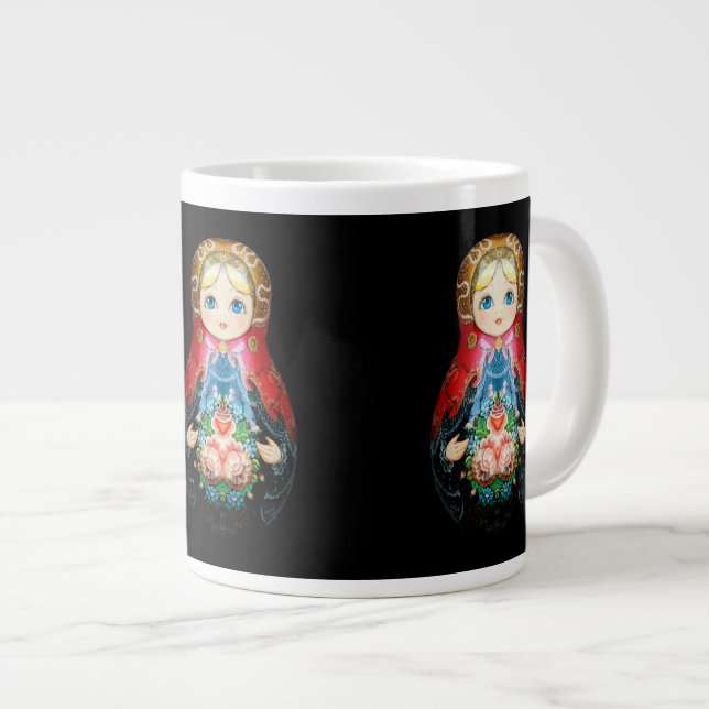 Single Russian doll Large Coffee Mug (Front Right)