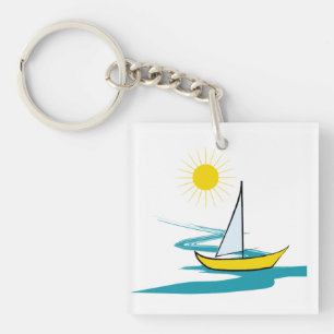 Single sailboat key ring