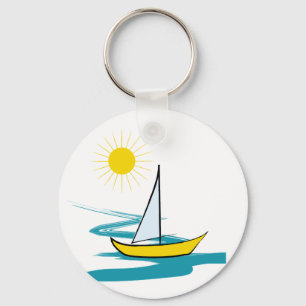 Single sailboat key ring