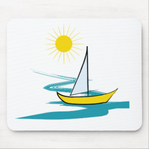 Single sailboat mouse pad