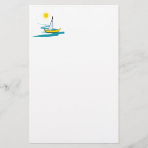 Single sailboat stationery