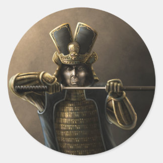 Single Samurai Classic Round Sticker