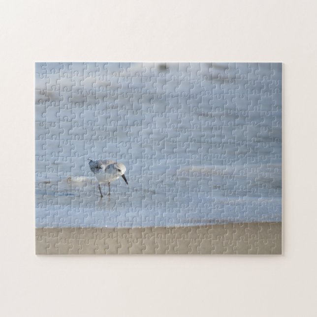 Single Sandpiper walking on beach  Jigsaw Puzzle (Horizontal)
