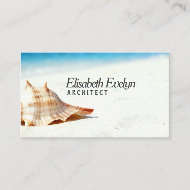 Single Shell on Sun-Kissed Sands Business Card (Front)