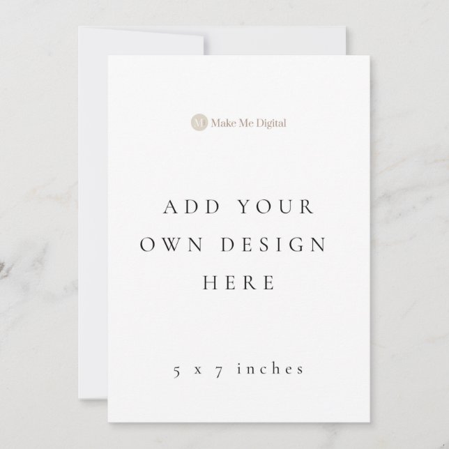 SINGLE SIDE 5 x 7 inch Invitation Card Portrait (Front)