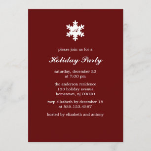 Single Snowflake Monogram Invitations