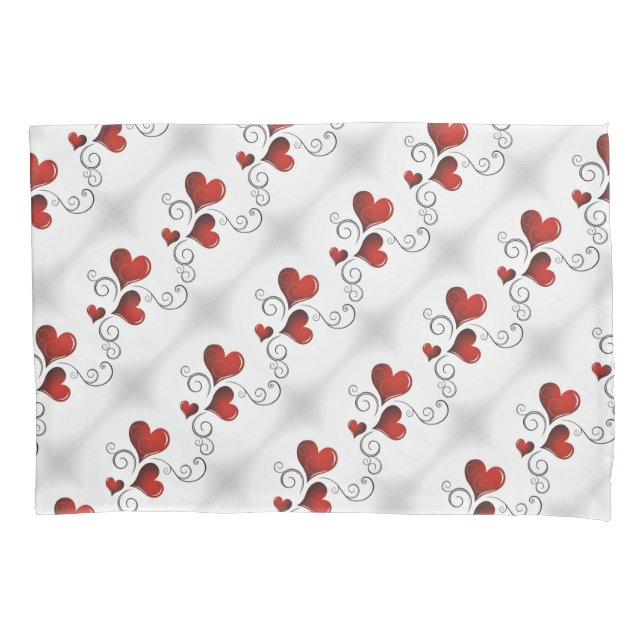 Single Standard Size Pillowcase/Hearts Pillowcase (Front)