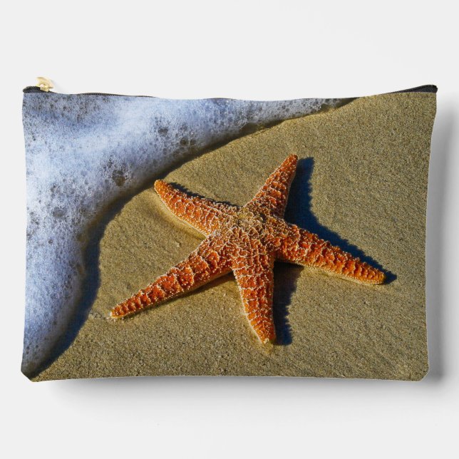 Single Starfish on Beach Accessory Pouch (Front)