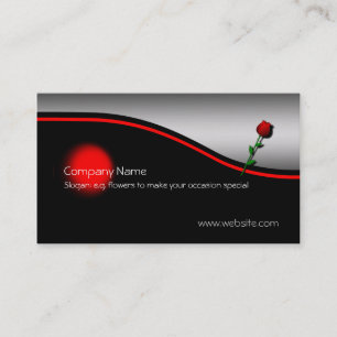 Single Stem Rose, red spot, metallic effect Business Card