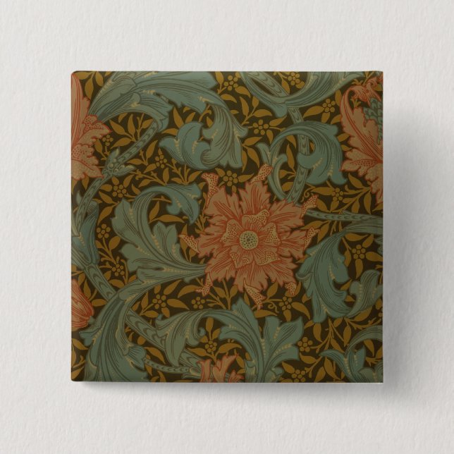 'Single Stem' wallpaper design 15 Cm Square Badge (Front)