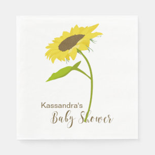 Single Sunflower Baby Shower Lunch Napkin