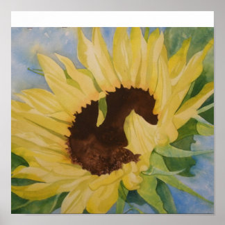 single sunflower poster