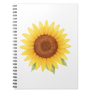 Single Sunflower Watercolor Notebook