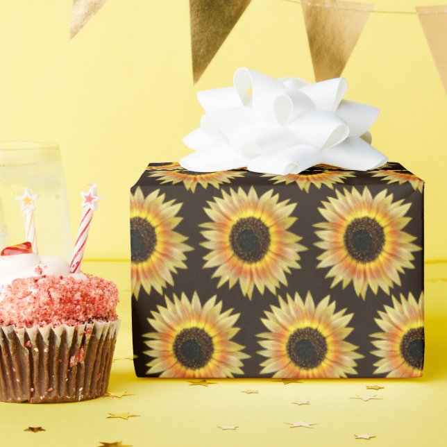 single sunflower wrapping paper (Birthday Party)