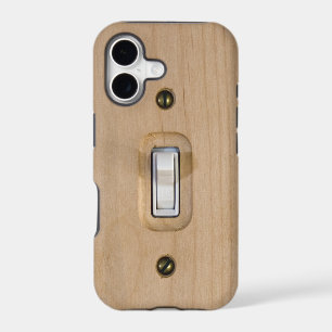 Single Switch Wooden Plate Close Up Photograph