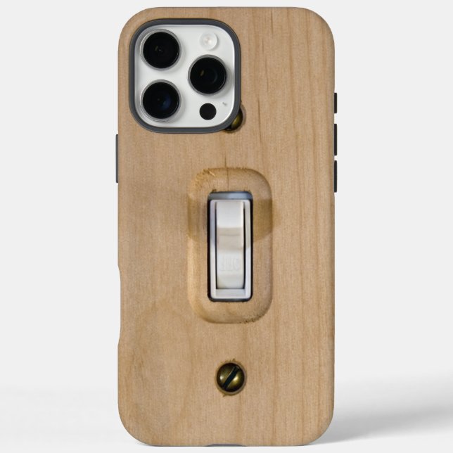Single Switch Wooden Plate Close Up Photograph Case-Mate iPhone Case (Back)