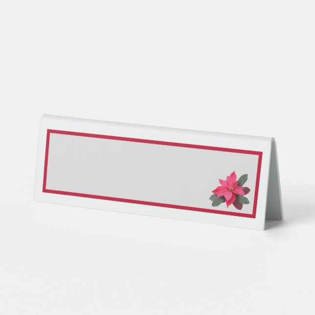 Single Traditianal Pointsetta Table Tent Sign (Back)