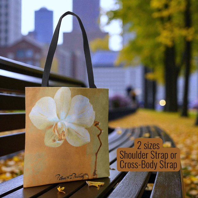 Single Tropical Orchid Flower Digital Sketch  Tote Bag (double-sided tote design)