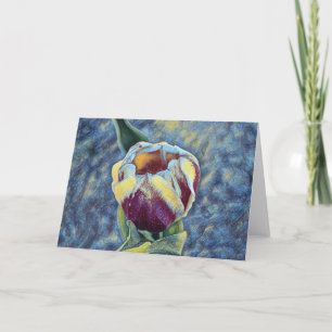 Single Tulip Impressionist Art Note Card