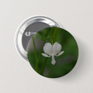 Single White Bleeding Heart 6 Cm Round Badge