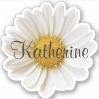 Single White Daisy Custom Name Personalised Floral