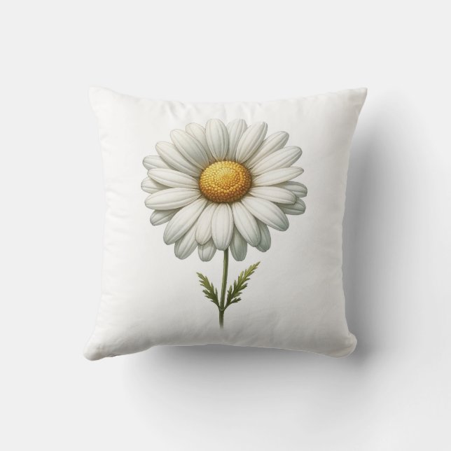 Single White Daisy Flower Herb Journal Cushion (Back)