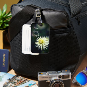 Single White Flower Motivational Luggage Tag