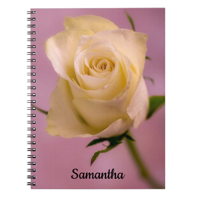 Single White Rose Spiral notebook (Front)
