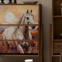 Single White Wild Horse Decoupage