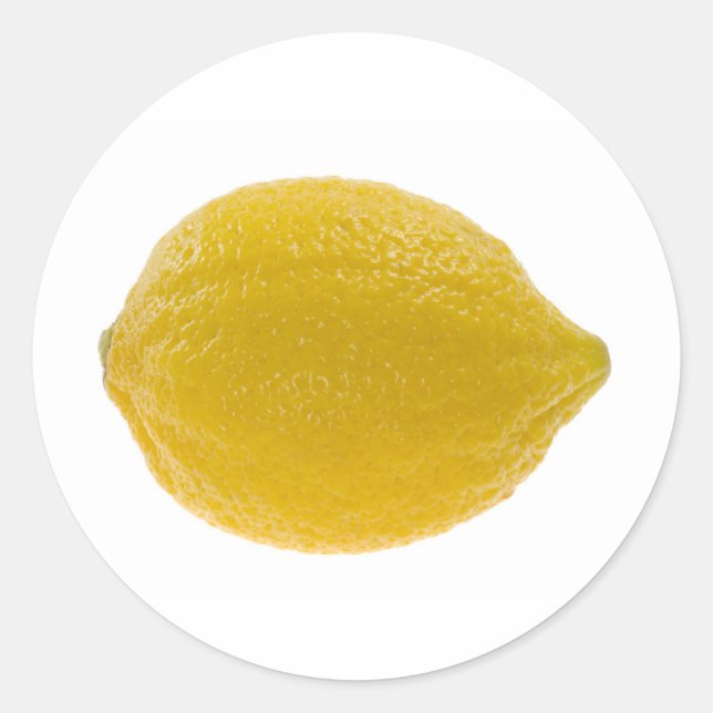 Single whole lemon classic round sticker (Front)