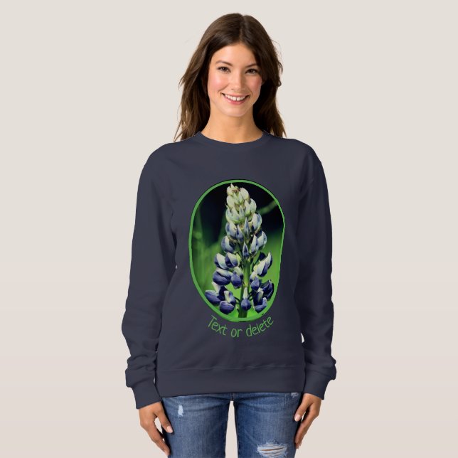 Single Wild Purple Lupine Flower Personalised  Sweatshirt (Front Full)