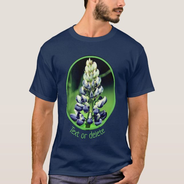 Single Wild Purple Lupine Flower Personalised T-Shirt (Front)