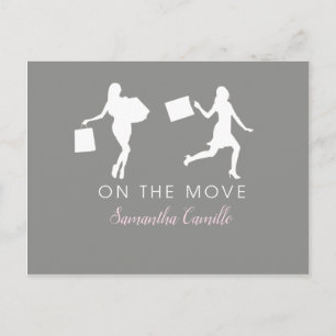 Single Woman Moving Announcement City Life Postcard