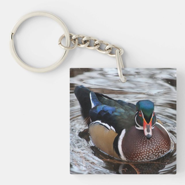 Single Wood Duck Key Ring (Front)