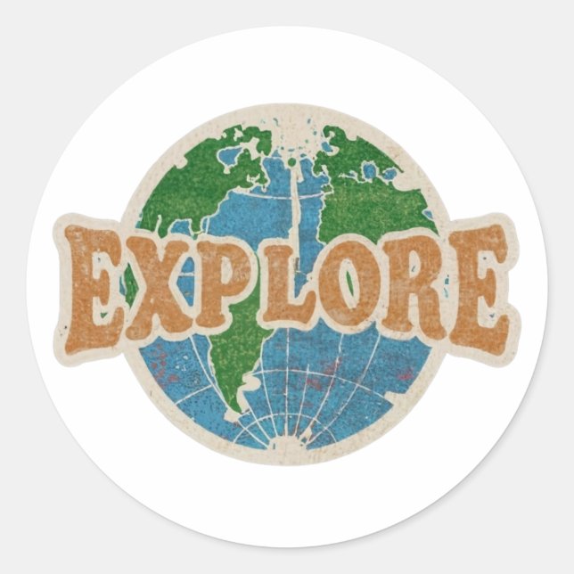 single word explore sticker (Front)