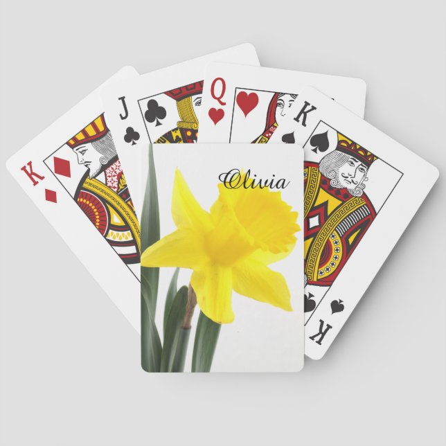 Single Yellow Narcissus Daffodil Playing Cards (Back)
