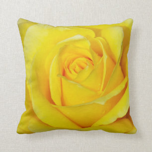 Single yellow rose cushion