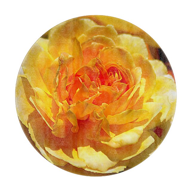 Single yellow rose       cutting board (Front)