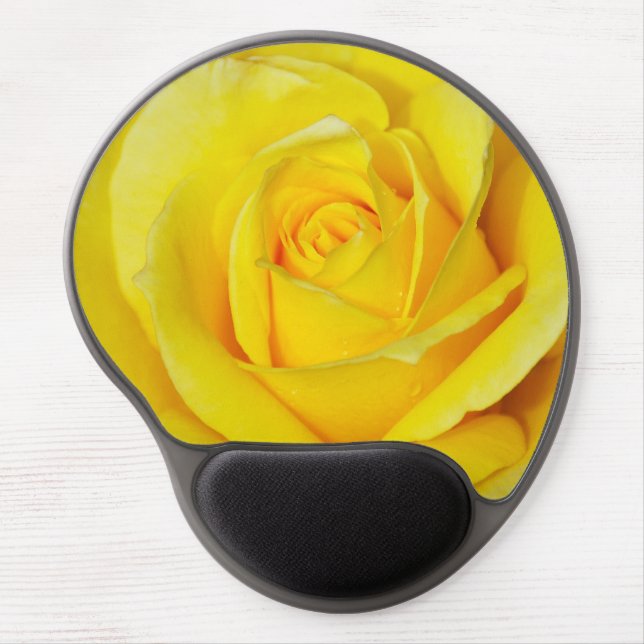 Single yellow rose petals gel mousepad (Front)