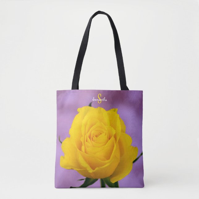 Single Yellow Rose Tote bag (Front)