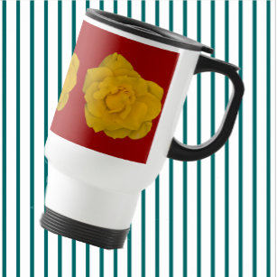 Single Yellow Rose Travel Mug