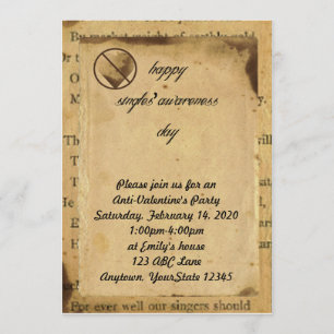 Singles Awareness Anti-Valentine Party Invitation