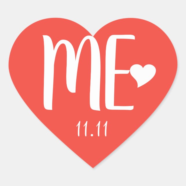 Singles' day Me Kindness and compassion CC1071 Heart Sticker (Front)