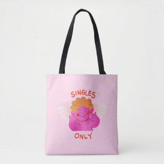 Singles Only Funny Thing Puns Valentines Tote Bag