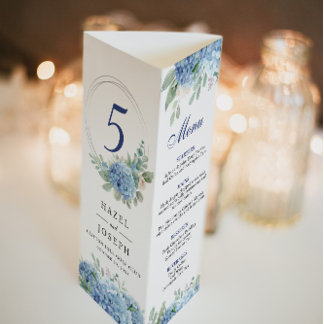 SINI Blue Hydrangea Tri Fold Menu Poster