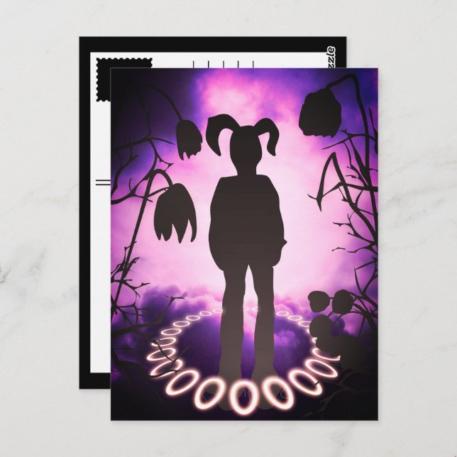 sini bunny easter egg halo postcard (Front/Back)