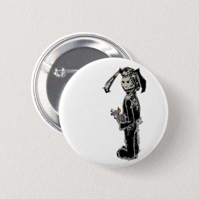 sinibunny 6 cm round badge (Front & Back)