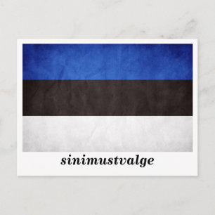 "sinimustvalge" Estonia Flag Postcard