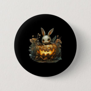 Sinister Bunny Mayhem Creepy Halloween Bunny Pumpk 6 Cm Round Badge