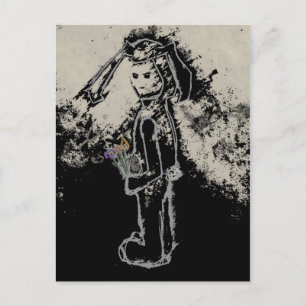 sinister bunny postcard